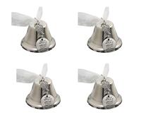 4 Piece Memorial Angel Bell with Angel Wing Charm, Christmas Tree Pendant Decor, Silver Stainless Steel Christmas Tree Ornament, Thoughtful Gift for Loved (B)