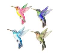 4 Piece Metal Hummingbird Pin Brooch Lightweight Accessory for Jackets Purses Cap Stylish Decoration for Women Girls Trendy Corsage Pin