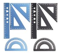 4-Piece Metal Ruler Set, Precision Scale Measuring Ruler, Teaching Painting Tools, Student Learning Tools (Black, Blue).