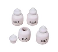 4 Piece Miniature Wooden Jar Set For Doll Furniture Realistic Kitchen Decor Hand Polished Safe Edges Imaginative Role Play Artisanal Oaken Model House Cookware