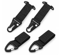 4-Piece MOLLE Hanger Set with T-Bar Clips and Webbing Carabiner Loops | Quick-Detach MOLLE Hanger Kit with Nylon Webbing Spring-Gate Loops Low-Profile Design for Small Gear