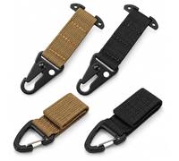 4-Piece MOLLE Hanger Set with T-Bar Clips and Webbing Carabiner Loops | Quick-Detach MOLLE Hanger Kit with Nylon Webbing Spring-Gate Loops Low-Profile Design for Small Gear