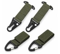 4-Piece MOLLE Hanger Set with T-Bar Clips and Webbing Carabiner Loops | Quick-Detach MOLLE Hanger Kit with Nylon Webbing Spring-Gate Loops Low-Profile Design for Small Gear