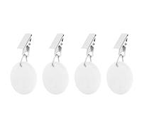 4 Piece Natural Stone Tablecloth Weight Hanger with Metal Clip for Fabric Shifter Indoor Outdoor Tablecloth Stabilizer