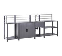 4 Piece Outdoor Kitchen Set with Sink VIGGIANO Metal Grey