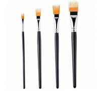 4-Piece Paint Brush Comb Set, Professional Artist Paint Brushes with Nylon Bristles and Wood Handle for Acrylic, Oil & Watercolor Painting, Create Natural Textures|Paintbrushes