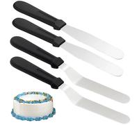 4-Piece Palette Knife Set for Baking Offset Spatula and Straight Cake Spatula, 26.5cm and 31.7cm, Ideal for Cake Decorating and Icing