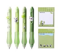 4-Piece Panda Pens and 2-Piece Panda Sticky Notes, Cute Cartoon Stationery, Fun Stationery, School Supplies, Student Stationery.