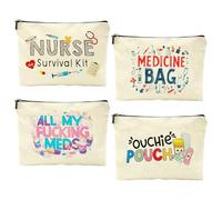 4-Piece Pill Storage Bag, Portable Medicine Bag for Going Out, Travel Medicine Bag, Suitable for Nursing Staff, Patients with Diseases.