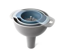 4-Piece Plastic Funnel Set, Includes 3 Sizes Funnel and 1 Strainer, Round Funnels Filling Bottles, Liquid For Kitchen Tr Use