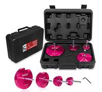 4-Piece Plastic Pipe Reamer Tool Kit for PVC, CPVC, and ABS Fittings, Includes 1.5", 2", 3", 4" Reamers, Compatible with Standard 1/2" Drills, 3/8" Hex Shaft, for Exhaust, Drain, Water Pipes Cleaning