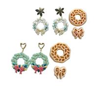 4-Piece Polystyrene Earring Moulds Set, Tiny Flower Shape, Clay Jewellery Tools for Crafts, Oven Baking, Clay Divider Set