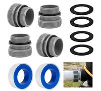 4-Piece Pool Hose Adapter Set for Pool Pump, Hose Adapter Pool, Pool Adapter with Seal for 40 mm to 1 1/2 Inch Hose, Compatible Conversion Kit for Intex, Coleman Filter Pumps