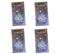 4 Piece Portable Butterfly Bookmarks Lightweight for Students Study and Reading Aid Colorful Bronzing Bookmarks with Chain Dream Butterfly Poetry Hollowed Book Clip