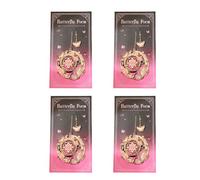 4 Piece Portable Butterfly Bookmarks Lightweight for Students Study and Reading Aid Colorful Bronzing Bookmarks with Chain Dream Butterfly Poetry Hollowed Book Clip