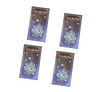 4 Piece Portable Butterfly Bookmarks Lightweight for Students Study and Reading Aid Colorful Bronzing Bookmarks with Chain Dream Butterfly Poetry Hollowed Book Clip