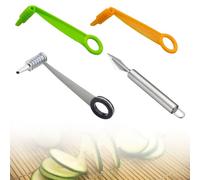 4-Piece Potato Spiral Cutter, Vegetable Spiralizer Set with 2 Stainless Steel and 2 Plastic Blades, Spiral Vegetable Cutter for Potatoes, Carrots, Zucchini and More