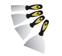 4 Piece Putty Knife Set Stainless Steel Scraper with Plastic Handle Multi Surface Spatula for Plaster Filler Paint DIY 2" 3" 4" 5"