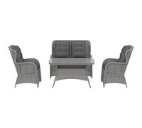 4-Piece Rattan Patio Sofa Set Light Grey Aluminium PE Rattan 125x79x104cm Seats.