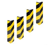 4 Piece Reflective Wall Edge Protectors for Garage Use with EVA Foam Cushioning and Highly Visible Black Yellow Pattern