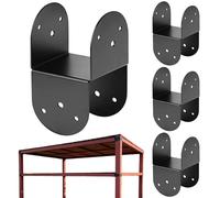 4 Piece Reinforced Metal Support Pole Fixings | Supports for Pergola for Wooden Poles 10 x 10 cm Arbour Porch Pergola Chalet and Garden