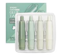 4-piece retractable adhesive dispenser, correction tape type, strong double-sided adhesive, push-pull design, for creative requirements such as diary collage, diary decoration and photo album making