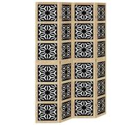 4-Piece Room Divider Screen Made of Paulownia Solid Wood and Wood Material Brown Black Foldable Divider with 4 Panels 140 x 200 cm Freestanding and Space-Saving for Living Room Bedroom