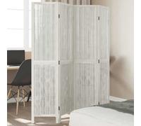 4-Piece Room Divider White Paulownia Solid Wood with Willow Branches, Foldable, Freestanding, Privacy Screen and Divider for Living Room, Bedroom, Office and Indoor Use