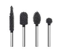 4-Piece Rotary Burr Set, Coarse Grit Tungsten Carbide Rotary Burrs, 1/8" Shank for Wood Plastic Foam, for Dremel & Similar Tools