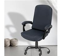 4 Piece Rotating Chair Slipcovers Stretch Computer Chair Slipcover Removable Office Chair Cover for Dogs Cats Pets -dark grey