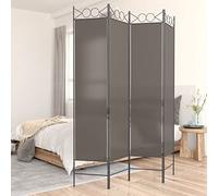 4-Piece Screen Anthracite Fabric Room Divider 160 x 200 cm Foldable Freestanding Privacy Screen Divider Foldable for Living Room Bedroom Office Garden Indoor Outdoor