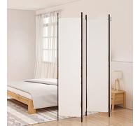 4-Piece Screen White Fabric 200 x 220 cm Foldable Freestanding Foldable Room Divider Privacy Screen Divider for Living Room Bedroom Office with Breathable Material and Versatile Use
