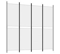4-Piece Screen White Fabric Room Divider 200 x 200 cm Foldable Freestanding Privacy Screen Divider for Living Room Bedroom Office Garden Indoor Outdoor Privacy