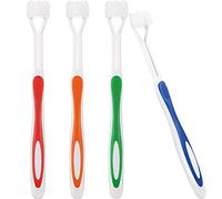 4-Piece Sensory Toothbrush Set - Three-Sided Bristles, Soft & Gentle, Travel-Friendly, Complete Teeth & Gum Care (Green, Blue, Yellow, Red)