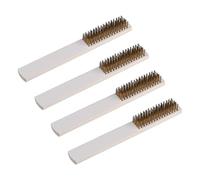 4-Piece Set Brass Wire Brush, Wooden Handle Rust Removal Brushes, 2.5x20.5 cm, Suitable for Rust Removal, Polishing Cleaning, Door and Window Cleaning
