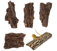 4-Piece Set Cork Bark Reptile Accessories, Natural Terrarium Bark for Lizards and Snakes, with Multiple Sizes for Climbing and Hiding