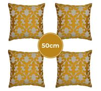 4-Piece Set Cushion Cover Decor Pillowcase Boho Gold Cotton 50cm Handmade