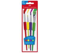 3X 4-Piece Set Faber - Castell Soft Touch Handle Brush Set Sizes 2, 6, 10, 12
