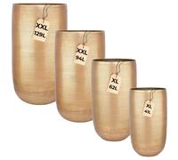 4-Piece Set Handmade Gold Aluminium Flower Pots 81 cm Oriental Planters
