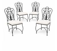 4-Piece Set Iron Dining Chair Cordoba Handmade | Moroccan Garden Chair