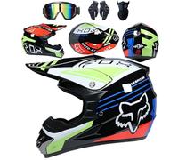 4 Piece Set Motorcycle Helmet with Goggles Gloves Face Shield, DOT Approved, Kids Youth Adult Dirt Bike Helmets, Four Seasons Universal Motocross Racing Bike Helmet,Color A-M