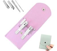 4-Piece Set of Male and Female Nail Clippers, 4 PCS Ultra Sharp Nail Clippers, 4 Pieces Manicure Set Nail Clipper Set, Gift for Men, Women, Seniors (Purple)