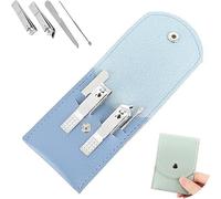 4-Piece Set of Male and Female Nail Clippers, 4 PCS Ultra Sharp Nail Clippers, 4 Pieces Manicure Set Nail Clipper Set, Gift for Men, Women, Seniors (Blue)