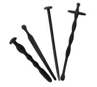 4-Piece Set of Male Threaded Pull Bead Tapered Tip Design Horse Eye Rods, Beginner's Urethral Probe Set-UKRM45 (Black)