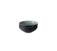 4-Piece Set of Stavanger 21cm Blue Scandinavian Style Reactive Glaze Stoneware Ceramic Pasta Bowls Scandi Home Mid Blue 4 Pack