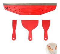 4-Piece Set Paint Guard, Cutting in Tools for Painting, Paint Trim Guard Wallpaper Scraper Paint Shield for Decorating Tools, Protecting Carpets Against Paint Splashes (Red 1 Big and 3 Small)