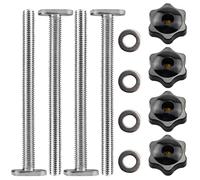 4 piece set T Track Kit,M8 Universal T-Track Bolts Knobs T-Track Accessories,for Woodworking Tool Slot Fastener