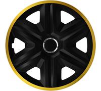 4 piece set wheel center caps impact resistant ABS plastic Fast Lux Gold 16in