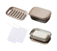 4-Piece Set with Soap Holder and Lidded Soap Dish, Compact Soap Box for Soap Dish and Bar Soap Holder, Portable Soap Bar Case for Soap Travel Case and Soap Box Travel