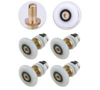 4-Piece Shower Door Pulley Set with Copper-Plastic Eccentric Wheels, 28mm & 25.5mm for Glass Sliding Doors, Bathroom & Steam Room Compatible